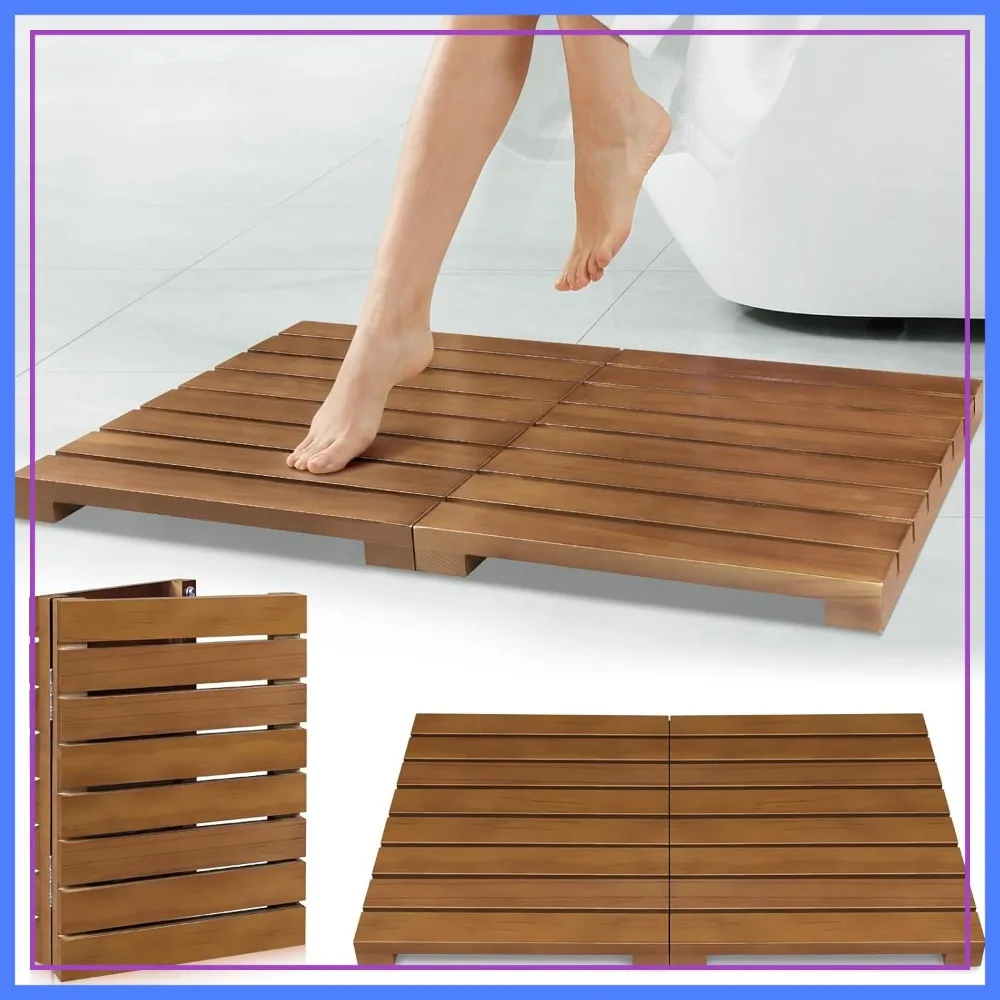 Teak Shower Mat - Foldable Wood Bath Mat, Floor Mat for Bathtub, Door, Spa, Sauna, Pool, Indoor Outdoor
Teak Shower Mat - Foldable Wood Bath Mat, Floor Mat for Bathtub, Door, Spa, Sauna, Pool, Indoor Outdoor