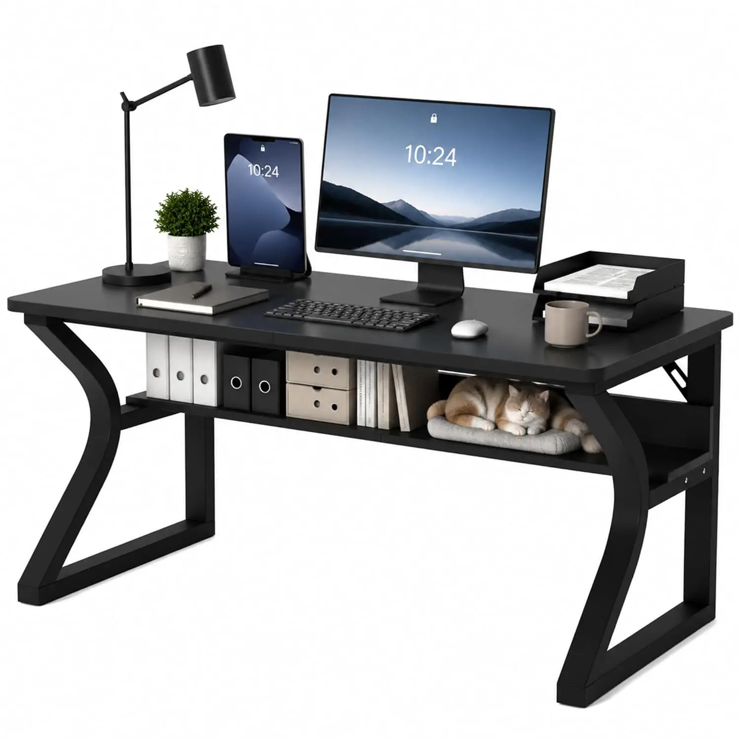 47'' Computer Desk Home Office Desk W/Under-Desk Shelf, 23.5''Wide Work Desk W/Sturdy C Shape Metal Legs,Computer, Customized
47'' Computer Desk Home Office Desk W/Under-Desk Shelf, 23.5''Wide Work Desk W/Sturdy C Shape Metal Legs,Computer, Customized