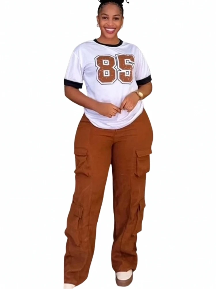 2 Pieces Women's Sets 2025 Spring Summer Pocket Pullover Suit Short Sleeve Tops And Pants Suits Two Piece Set Tracksuit Outfit
2 Pieces Women's Sets 2025 Spring Summer Pocket Pullover Suit Short Sleeve Tops And Pants Suits Two Piece Set Tracksuit Outfit