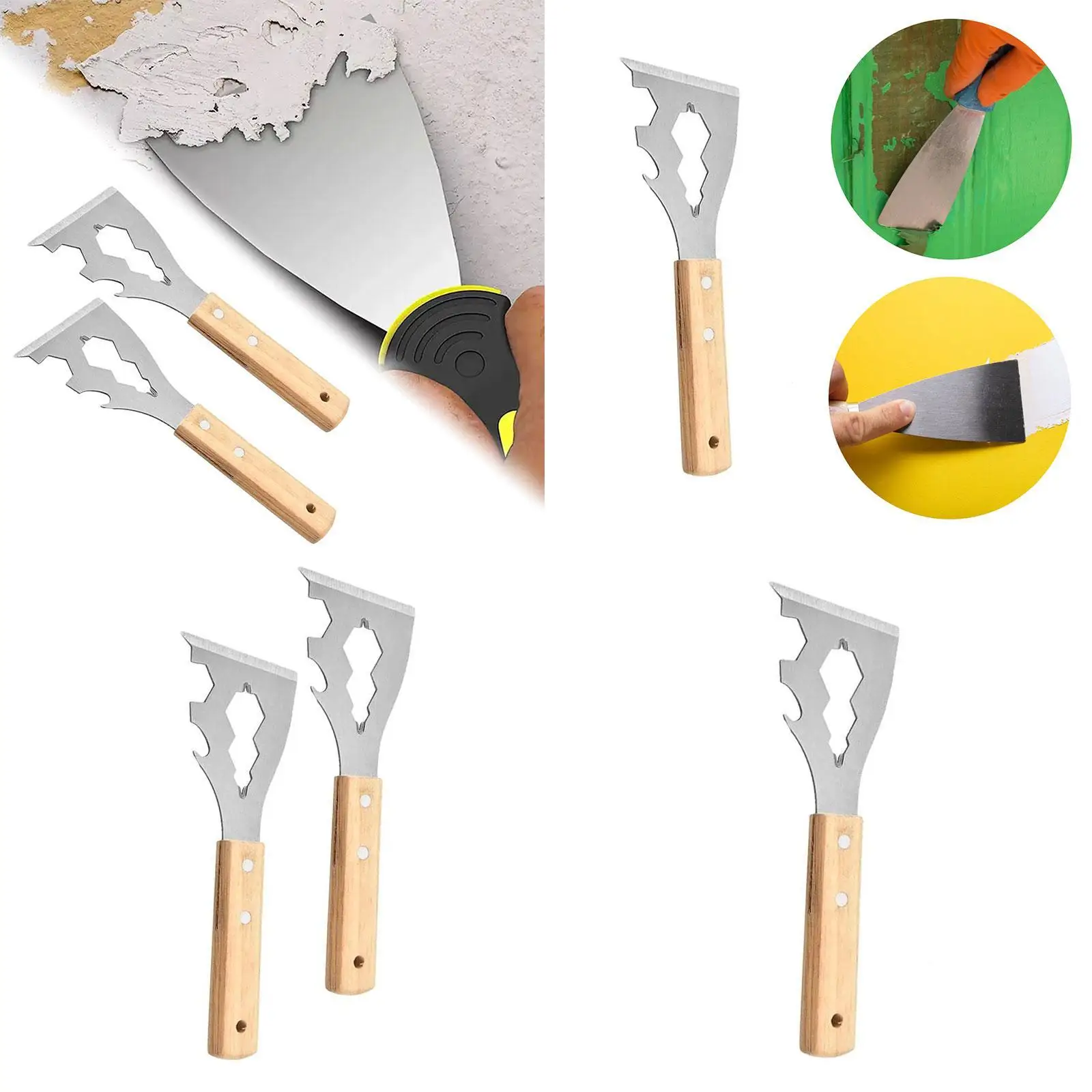 Cleaning Tool Portable Multifunctional Sturdy 4 in 1 Scraper for Plaster Wall Decoration Wallpaper Removal Applying Putty
Cleaning Tool Portable Multifunctional Sturdy 4 in 1 Scraper for Plaster Wall Decoration Wallpaper Removal Applying Putty