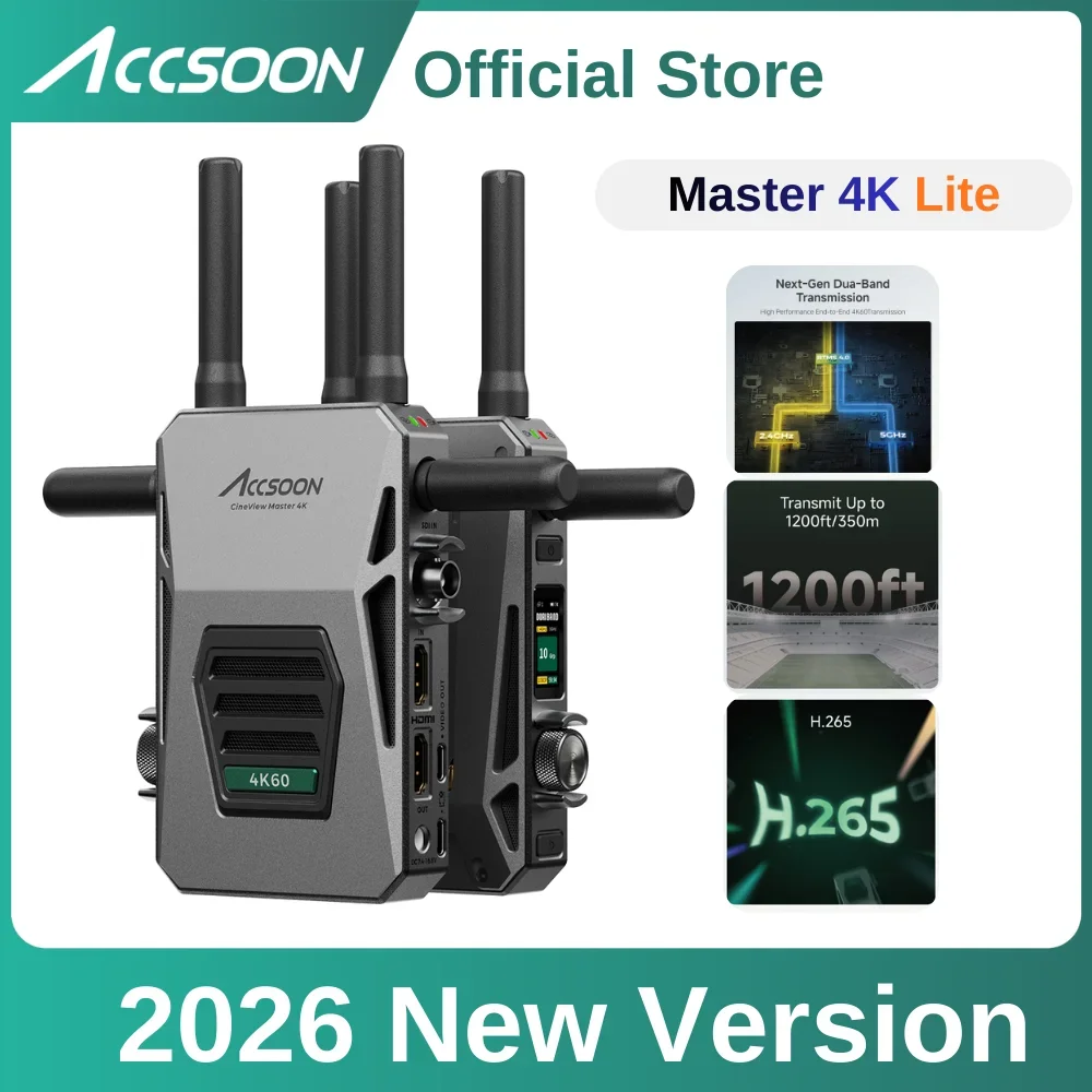 Accsoon CineView Master 4K Lite 4K60 Duan-Band 2.4Ghz+5Ghz +DFS transmission wireless video sender transmitter system 1200FT
Accsoon CineView Master 4K Lite 4K60 Duan-Band 2.4Ghz+5Ghz +DFS transmission wireless video sender transmitter system 1200FT