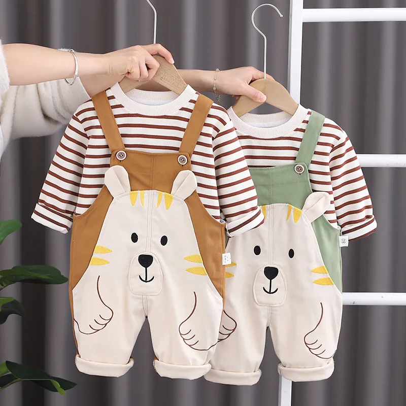 Toddler Spring Outfits 2024 New Baby Boy Clothes 1 To 5 Years Cartoon Striped Long Sleeve T-shirts and Oversalls Kids Boys Suit
Toddler Spring Outfits 2024 New Baby Boy Clothes 1 To 5 Years Cartoon Striped Long Sleeve T-shirts and Oversalls Kids Boys Suit