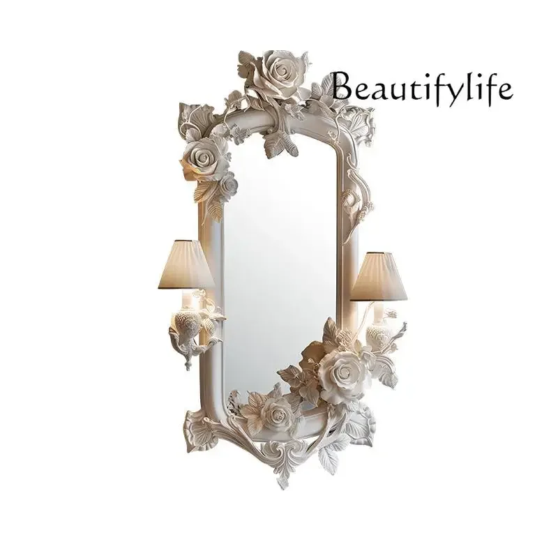 French retro dressing full mirror villa living room entrance mirror cloakroom fitting mirror with light
French retro dressing full mirror villa living room entrance mirror cloakroom fitting mirror with light