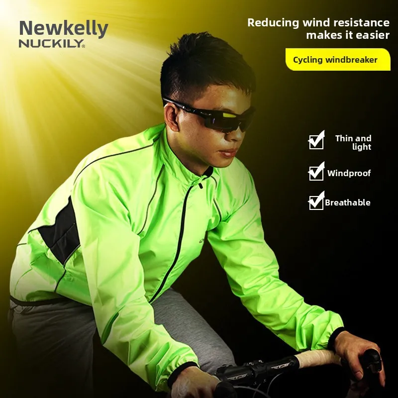 NUCKILY Cycling Windbreaker Jacket Lightweight Waterproof Windproof Reflective Packable Bike Coat for Road MTB Riding
NUCKILY Cycling Windbreaker Jacket Lightweight Waterproof Windproof Reflective Packable Bike Coat for Road MTB Riding