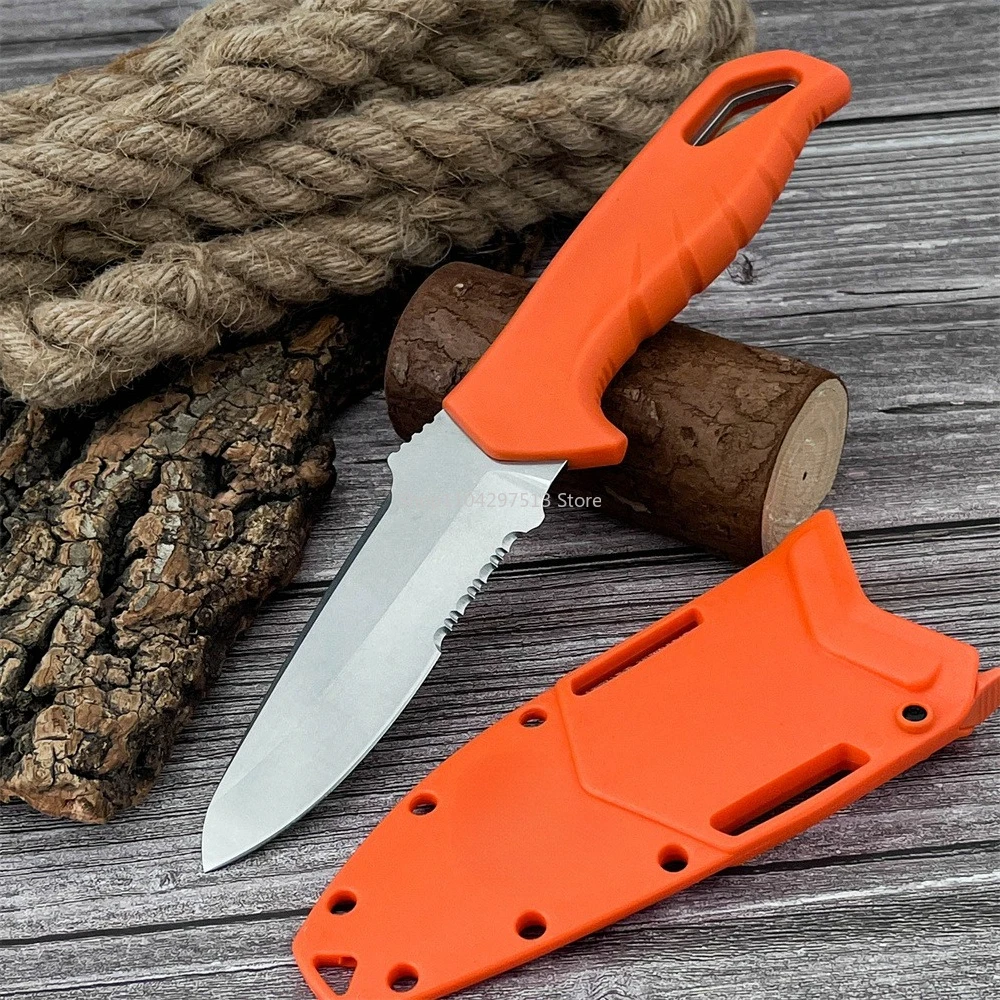 High Performance Fixed Blade Knife, D2 Blade, Orange Nylon Fiber Handle with Sheath Practical Daily Cutting Tool for Outdoor Use
High Performance Fixed Blade Knife, D2 Blade, Orange Nylon Fiber Handle with Sheath Practical Daily Cutting Tool for Outdoor Use