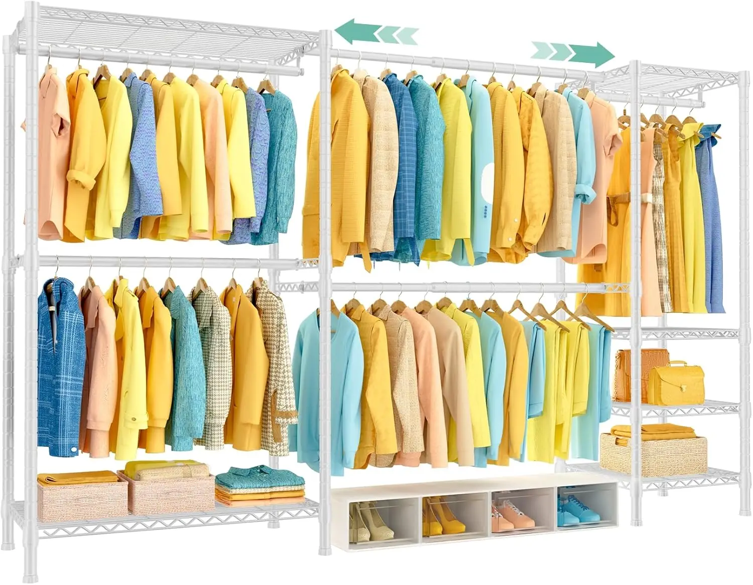 E01 Expandable Heavy Duty Clothes Rack, Free Standing Closet System Organizer, Adjustable Portable Carbon Steel Garment & Clo
E01 Expandable Heavy Duty Clothes Rack, Free Standing Closet System Organizer, Adjustable Portable Carbon Steel Garment & Clo