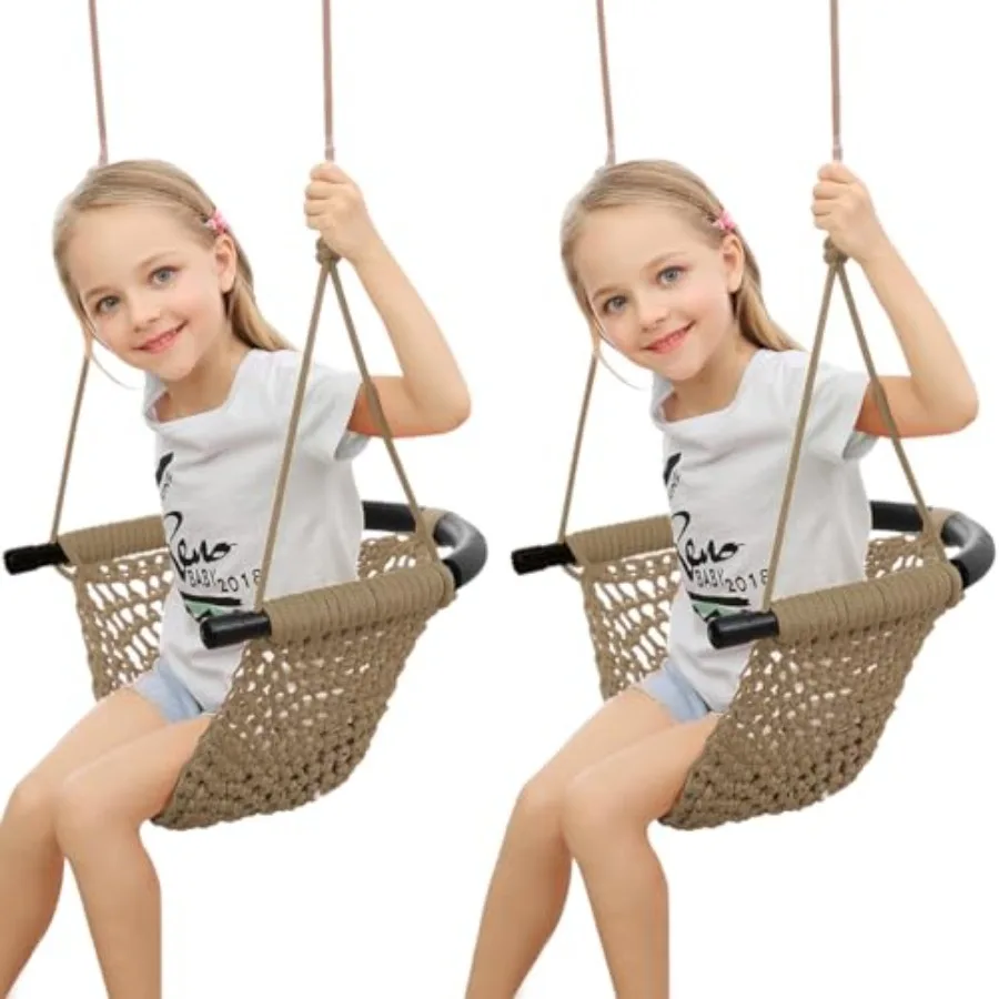 Hand-Knitting Toddler Swing Swing Seat for with Adjustable Ropes Swings Set for Outdoor Indoor Playground Backyard Brown-2 Pack
Hand-Knitting Toddler Swing Swing Seat for with Adjustable Ropes Swings Set for Outdoor Indoor Playground Backyard Brown-2 Pack