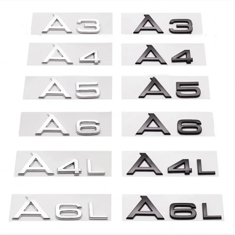 3D ABS black silver A1 A3 A4 A5 A6 A7 A8 A4L A6L A8L Q2 Q3 Q5 Q7 Q8 30 40 TFSI TDI car emblem rear trunk sticker badge for Audi
3D ABS black silver A1 A3 A4 A5 A6 A7 A8 A4L A6L A8L Q2 Q3 Q5 Q7 Q8 30 40 TFSI TDI car emblem rear trunk sticker badge for Audi