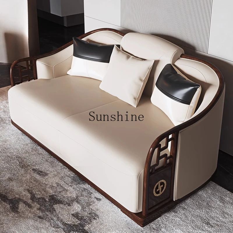 New Chinese light luxury solid wood living room first layer cowhide three-person sofa Z2
New Chinese light luxury solid wood living room first layer cowhide three-person sofa Z2