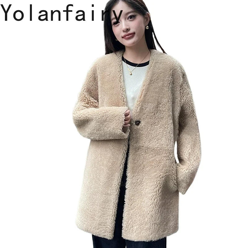 YOLANFAIRY Elegant Natural Fur Coat Woman Luxury Winter Mid-length Genuine Sheepskin Leather Jacket Women Warm Lamb Fur Coats
YOLANFAIRY Elegant Natural Fur Coat Woman Luxury Winter Mid-length Genuine Sheepskin Leather Jacket Women Warm Lamb Fur Coats