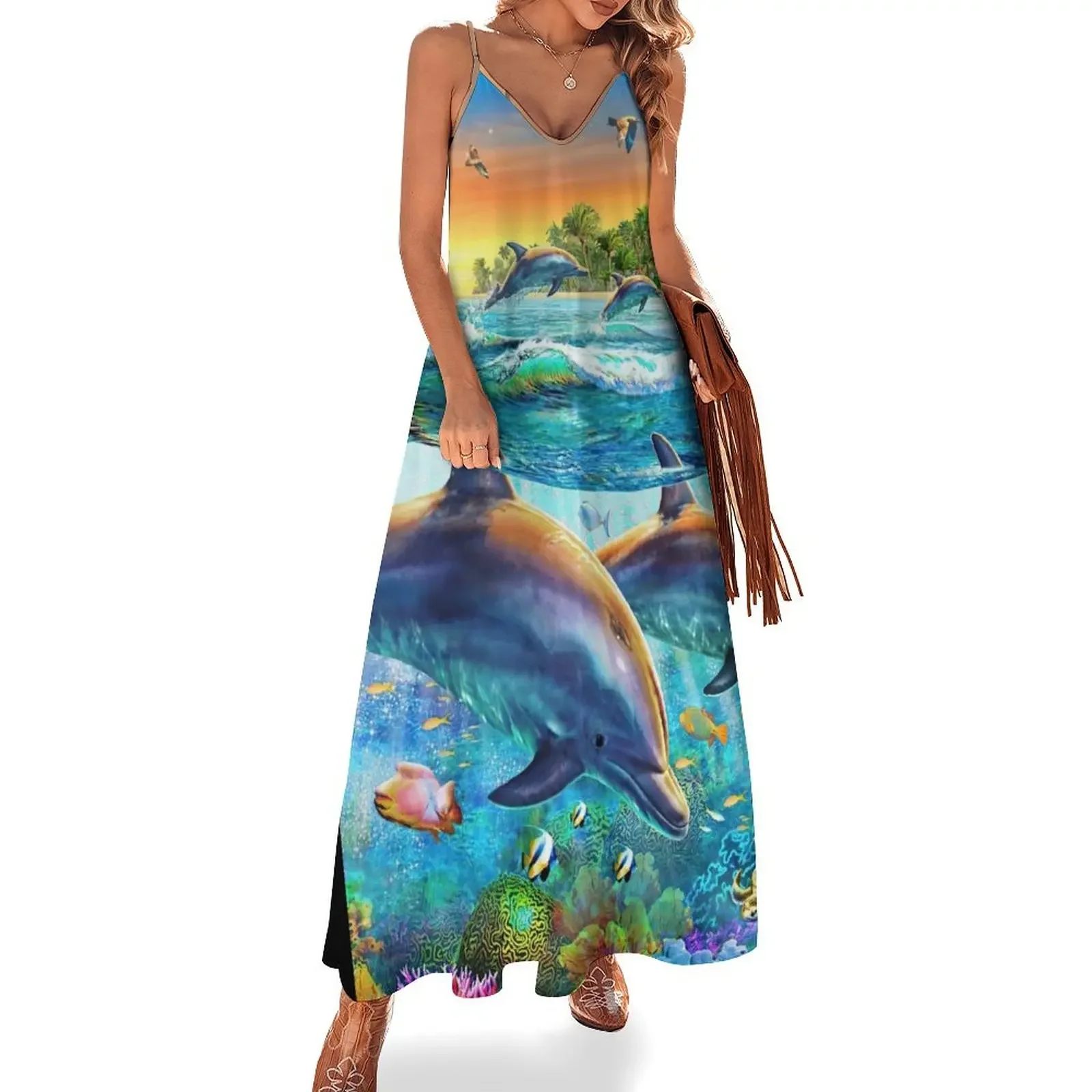 Dolphins And Marine Life Sleeveless Dress Elegant gowns dress for woman women's fashion dresses
Dolphins And Marine Life Sleeveless Dress Elegant gowns dress for woman women's fashion dresses