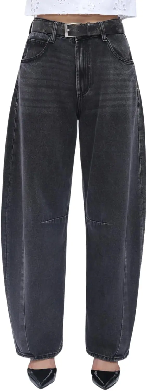 High Stretch Mid-waist Barrel Jeans for Women Fashion Wide Leg Casual Boyfriend Baggy Pants Denim Jeans Relax Fit
High Stretch Mid-waist Barrel Jeans for Women Fashion Wide Leg Casual Boyfriend Baggy Pants Denim Jeans Relax Fit