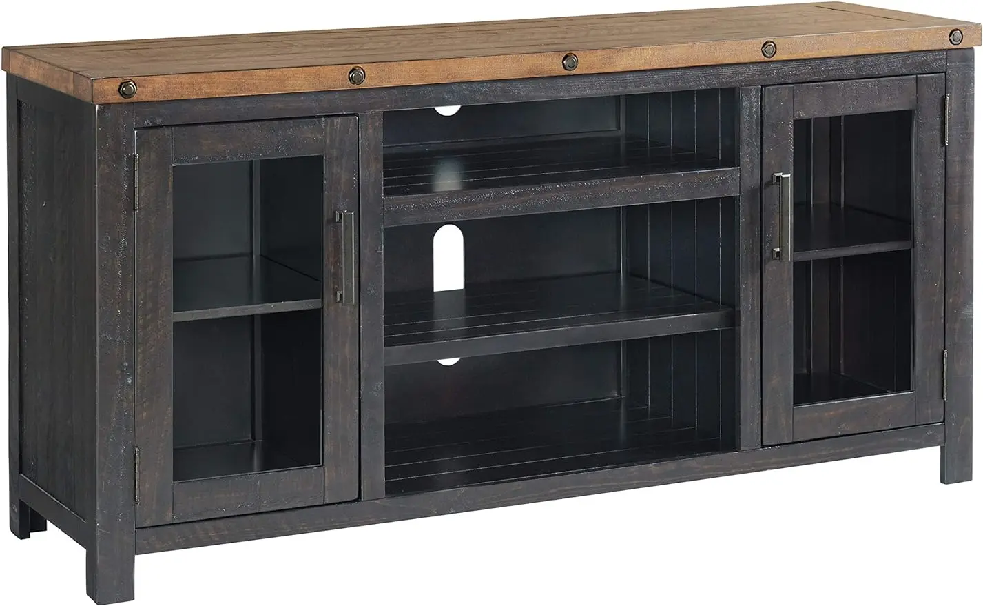 Bolton TV Stand, 65" with Two Nicely Sized Cabinets & 3 Adjustable and Removable Shelves,Black Stain and Natural
Bolton TV Stand, 65" with Two Nicely Sized Cabinets & 3 Adjustable and Removable Shelves,Black Stain and Natural
