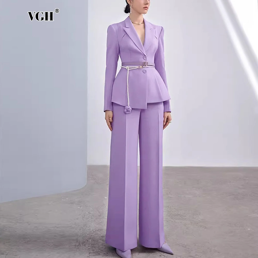 VGH Temperament Pants Sets For Women Notched Long Sleeve Tunic Blazers High Waist Solid Straight Pant Elegant Chic Set Female
VGH Temperament Pants Sets For Women Notched Long Sleeve Tunic Blazers High Waist Solid Straight Pant Elegant Chic Set Female