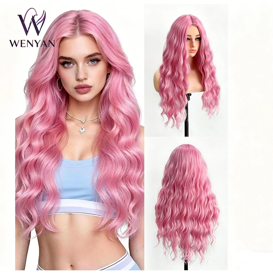26 Inch Pink Wig for Women Pink Wavy Wig Middle Part Light Pink Wigs Natural Looking Heat Resistant Synthetic Wigs for Daily
26 Inch Pink Wig for Women Pink Wavy Wig Middle Part Light Pink Wigs Natural Looking Heat Resistant Synthetic Wigs for Daily