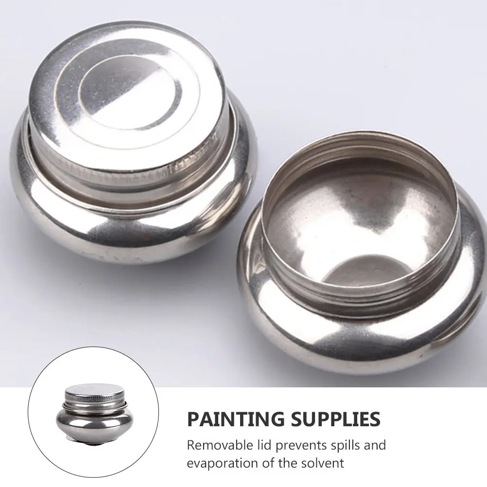 2Pcs Oil Pot Stainless Steel Painting Brush Washing Pot Brush Cleaning Bucket with Lid for Art Classes Home Use
2Pcs Oil Pot Stainless Steel Painting Brush Washing Pot Brush Cleaning Bucket with Lid for Art Classes Home Use
