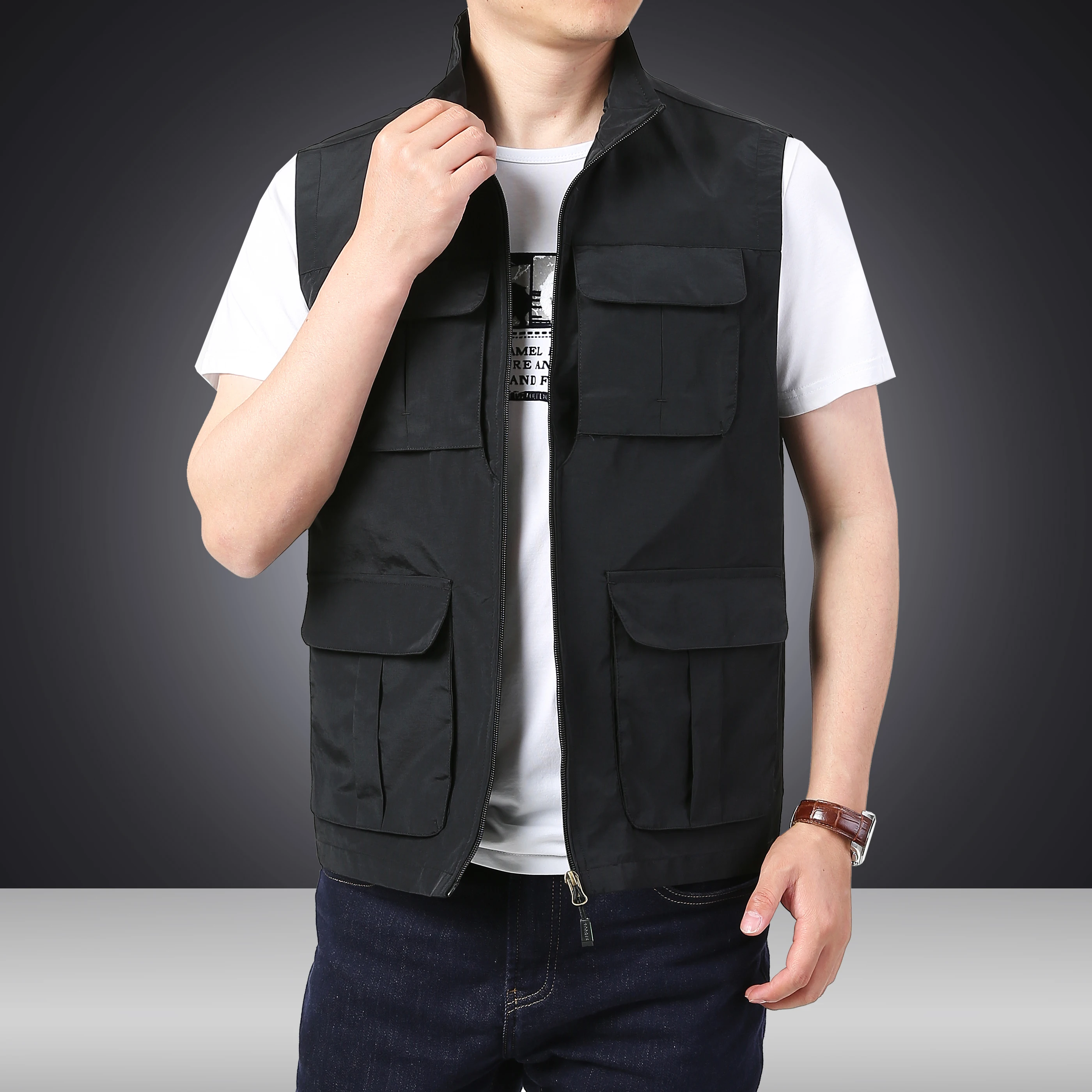 Men's New Loose Multi-pocket Vest Men's Outdoor Fishing Leisure Mountaineering Photography Cargo Vest Quick Drying Outdoor Vest
Men's New Loose Multi-pocket Vest Men's Outdoor Fishing Leisure Mountaineering Photography Cargo Vest Quick Drying Outdoor Vest