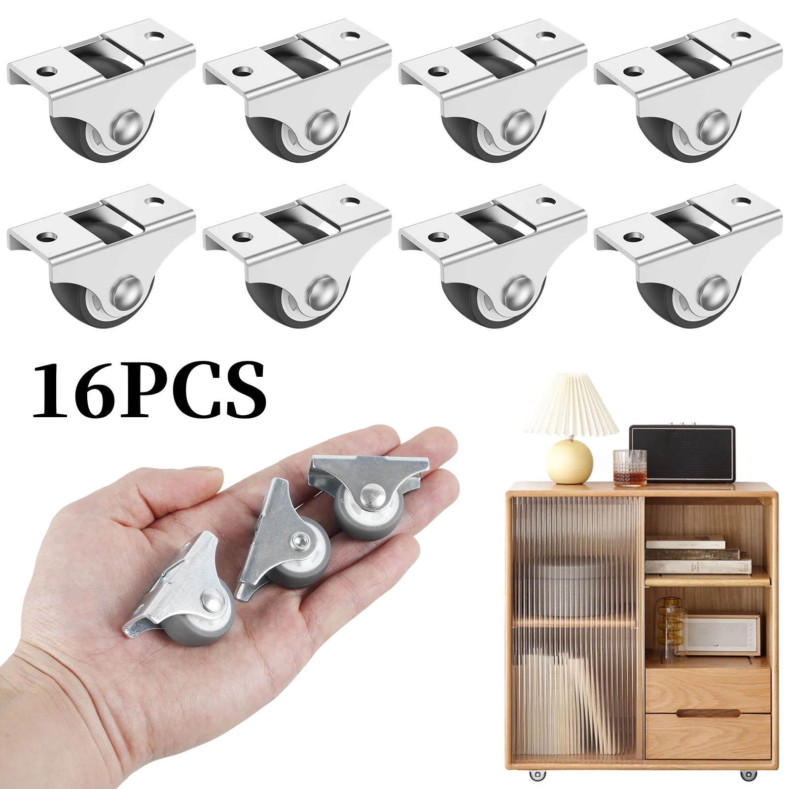 8Pcs Furniture Wheels Heavy Duty Wear-Resistant Wheel Load Bearing 8KG Universal Silent Soft Rubber Caster Wheel for Cart Drawer
8Pcs Furniture Wheels Heavy Duty Wear-Resistant Wheel Load Bearing 8KG Universal Silent Soft Rubber Caster Wheel for Cart Drawer