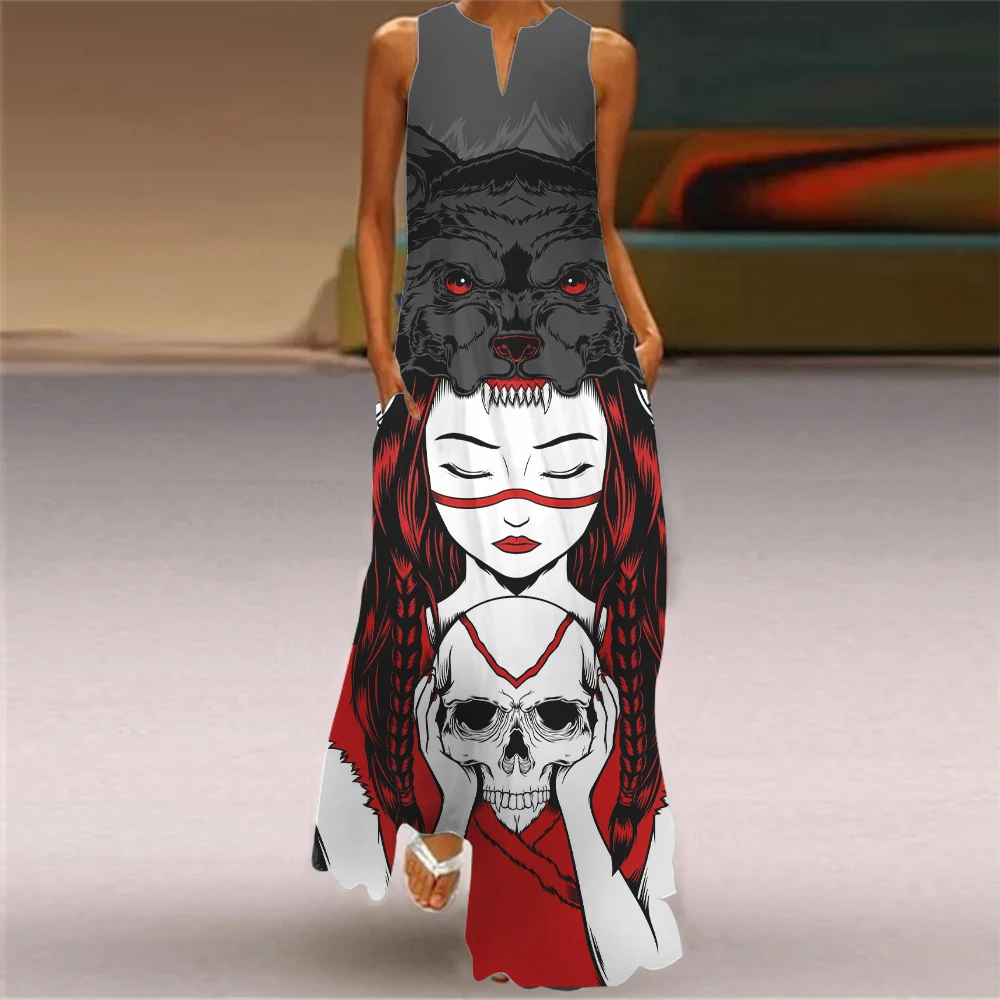 Fashion New Women's 3d Wolf Girls Printed Sleeveless V-Neck Long Dress 2024 Elegant Autumn Spring Long Dresses Evening Party
Fashion New Women's 3d Wolf Girls Printed Sleeveless V-Neck Long Dress 2024 Elegant Autumn Spring Long Dresses Evening Party