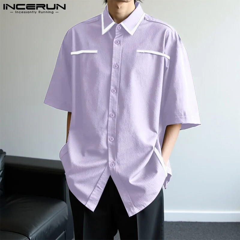 Men Shirts INCERUN Casual Tops Summer Short Sleeve Patchwork Tee Lapel Irregular Shirt Men's Clothing Oversized Streetwear S-5XL
Men Shirts INCERUN Casual Tops Summer Short Sleeve Patchwork Tee Lapel Irregular Shirt Men's Clothing Oversized Streetwear S-5XL
