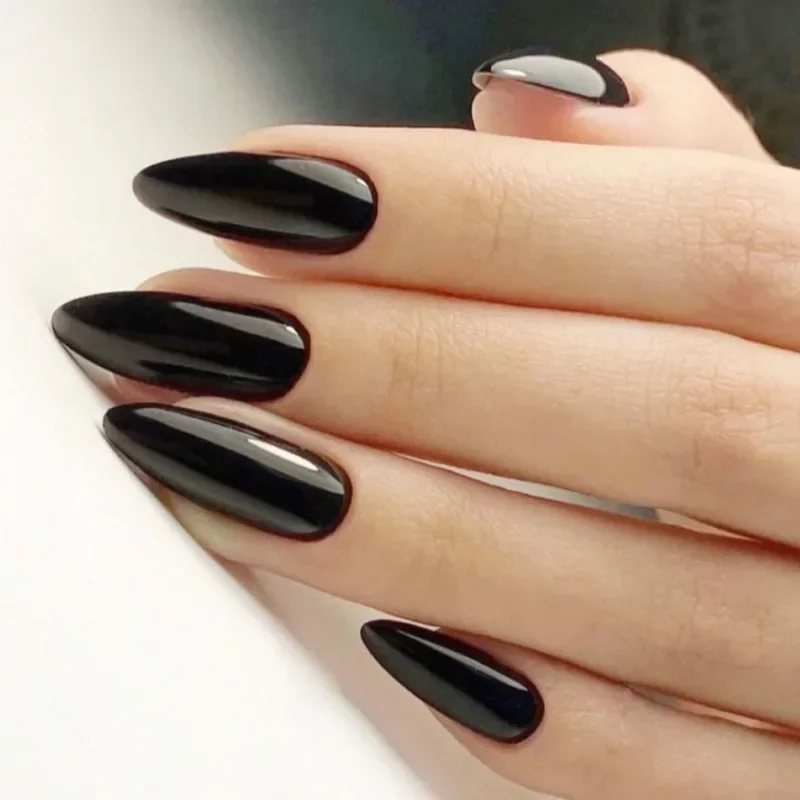 24 Pcs Black Press on Acrylic Nails High Quality Almond Reusable Adhesive False Nail Simple Solid Color Cheap Medium Long Nails
24 Pcs Black Press on Acrylic Nails High Quality Almond Reusable Adhesive False Nail Simple Solid Color Cheap Medium Long Nails