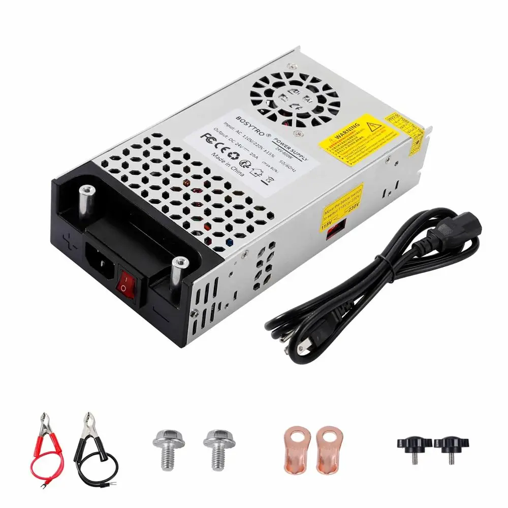 24V DC Power Supply 600W 25A Switching Power Supply Adapater 120vac to 24vdc Transormer AC to DC Converter or 3D Printer, Led St
24V DC Power Supply 600W 25A Switching Power Supply Adapater 120vac to 24vdc Transormer AC to DC Converter or 3D Printer, Led St