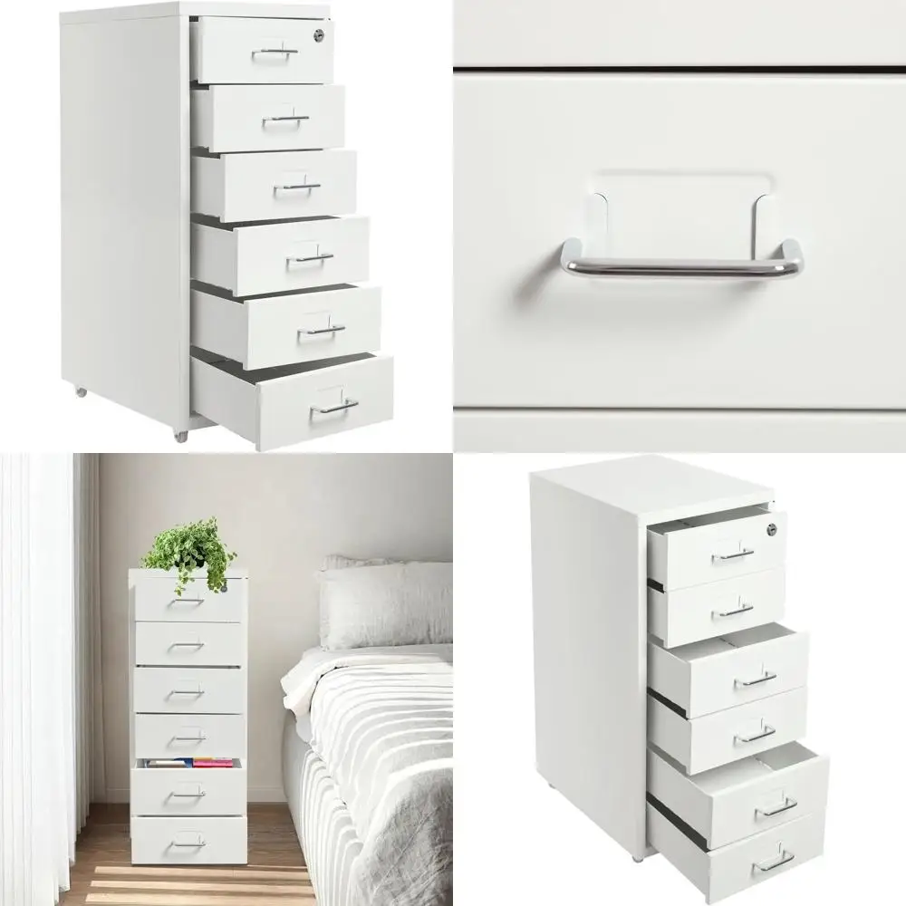 6-Drawer Vertical Metal File Cabinet with Lock and Wheels for Home, Office, and Storage of Stamps, Business Cards, and More
6-Drawer Vertical Metal File Cabinet with Lock and Wheels for Home, Office, and Storage of Stamps, Business Cards, and More
