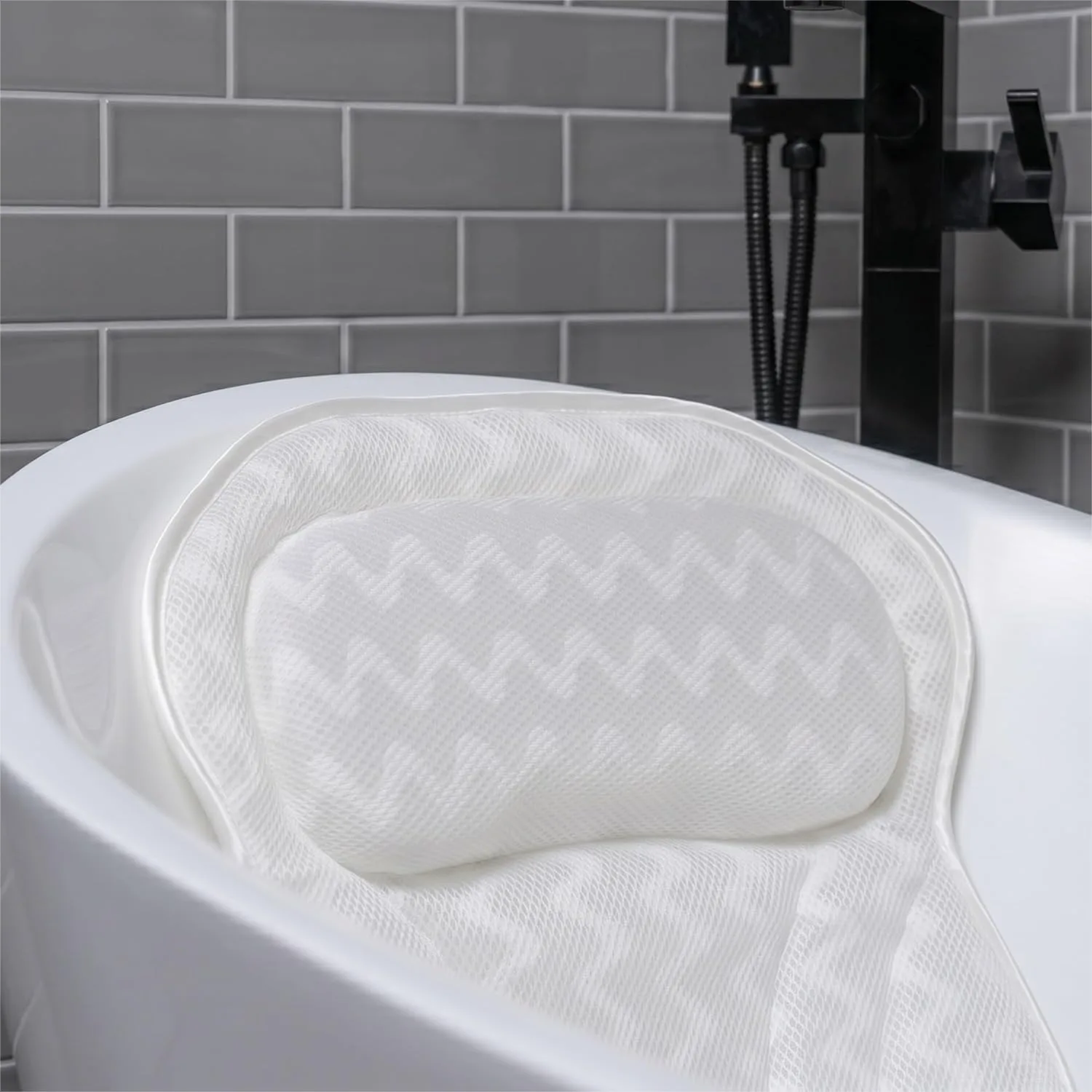 Bath Pillow for Bathtub, Back Neck Support Spa Cushion with 3D Air Mesh, Washable Bathtub Accessories
Bath Pillow for Bathtub, Back Neck Support Spa Cushion with 3D Air Mesh, Washable Bathtub Accessories