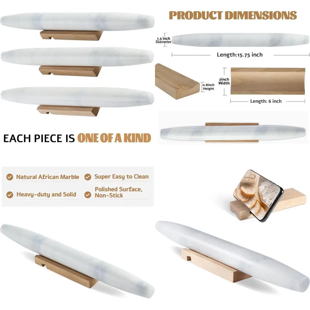 16 African Marble French Rolling Pin - Non-Stick Dough Roller for Baking, Pasta, Dumplings, and More
16 African Marble French Rolling Pin - Non-Stick Dough Roller for Baking, Pasta, Dumplings, and More
