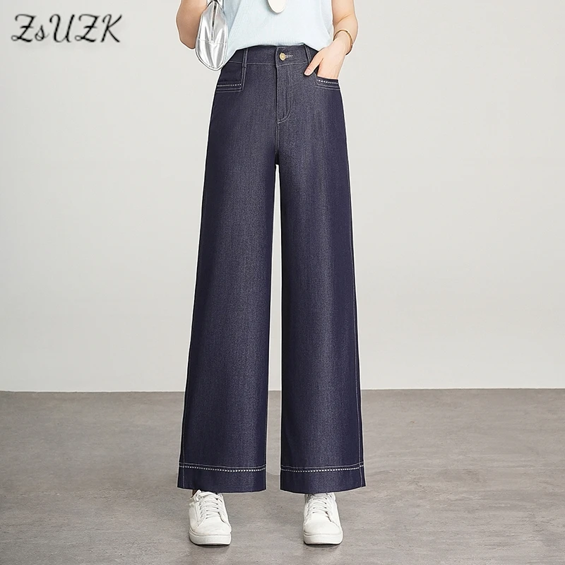 ZUZK Summer Wide Leg Jeans Cropped Pants Lady Elastic Waist Denim Pants Korean Casual Pants Slim Pants Baggy Jeans Mujer
ZUZK Summer Wide Leg Jeans Cropped Pants Lady Elastic Waist Denim Pants Korean Casual Pants Slim Pants Baggy Jeans Mujer