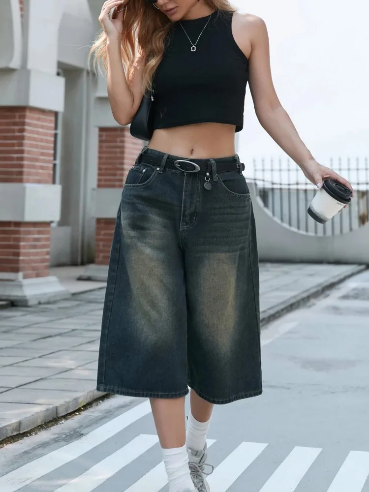 Retro Vintage Loose Wide Leg Denim Jeans Women's Fashion Seven-Foot Pants American Style Casual Loose Fit Women's Denim
Retro Vintage Loose Wide Leg Denim Jeans Women's Fashion Seven-Foot Pants American Style Casual Loose Fit Women's Denim