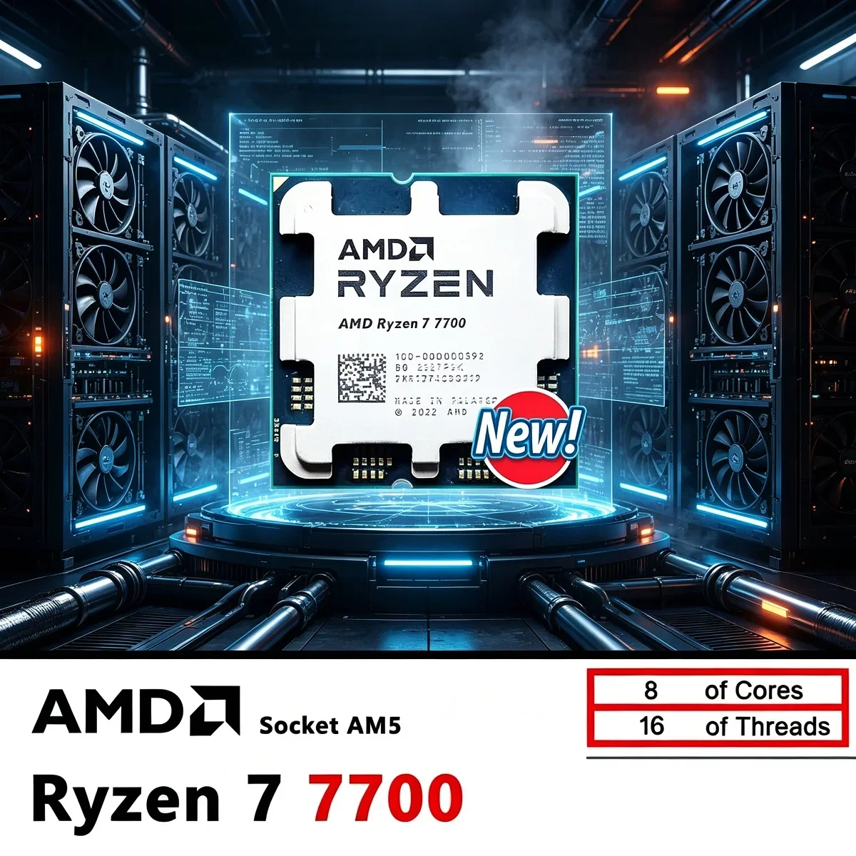 AMD Ryzen 7 7700 Socket AM5 Gaming Processor R7 7700 New 8-Core 16-Thread 5NM 32MB L3 Cache but without Cooler
AMD Ryzen 7 7700 Socket AM5 Gaming Processor R7 7700 New 8-Core 16-Thread 5NM 32MB L3 Cache but without Cooler