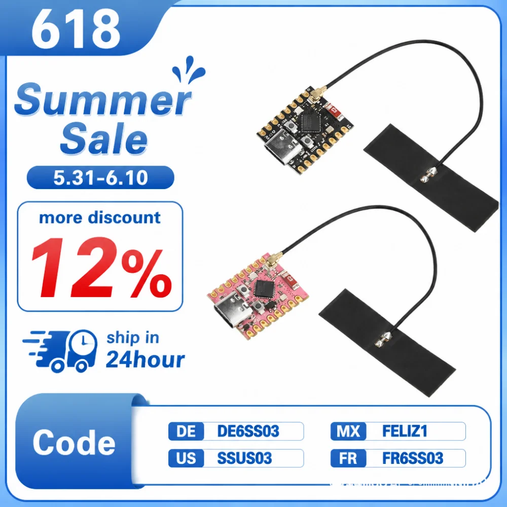 ESP32-C3 Development Board ESP32 Super Mini Development Board Wifi Bluetooth Development Board 32-bit Supports Antenna RGB
ESP32-C3 Development Board ESP32 Super Mini Development Board Wifi Bluetooth Development Board 32-bit Supports Antenna RGB