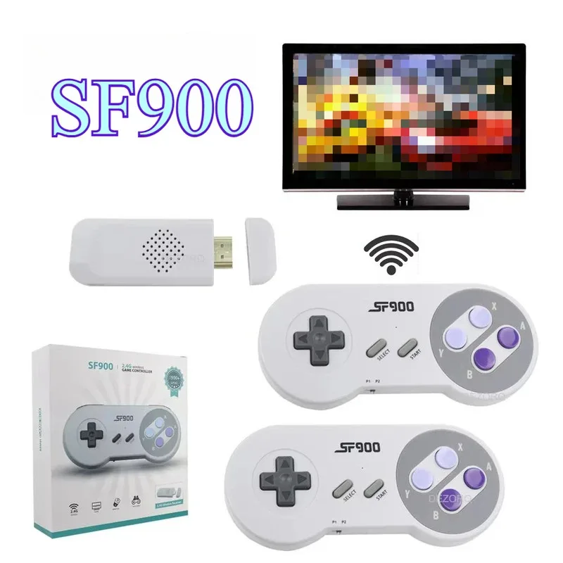 Игровая консоль SF900 в стиле ретро с 5000 встроенными играми, игровой контроллер для ТВ, в комплекте 2 беспроводных геймпада
Игровая консоль SF900 в стиле ретро с 5000 встроенными играми, игровой контроллер для ТВ, в комплекте 2 беспроводных геймпада