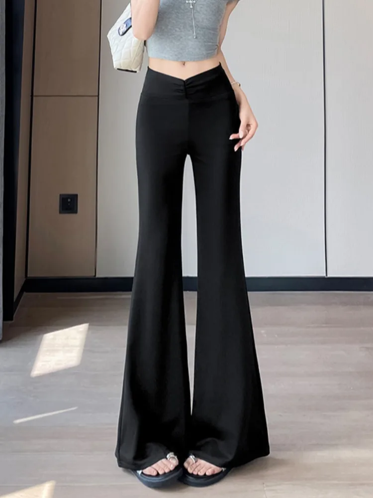Black Slim V-Neck Casual Pants Women's Summer Elegant High Waist Flared Long Trousers Korean Style Casual Loose Fit Pants
Black Slim V-Neck Casual Pants Women's Summer Elegant High Waist Flared Long Trousers Korean Style Casual Loose Fit Pants