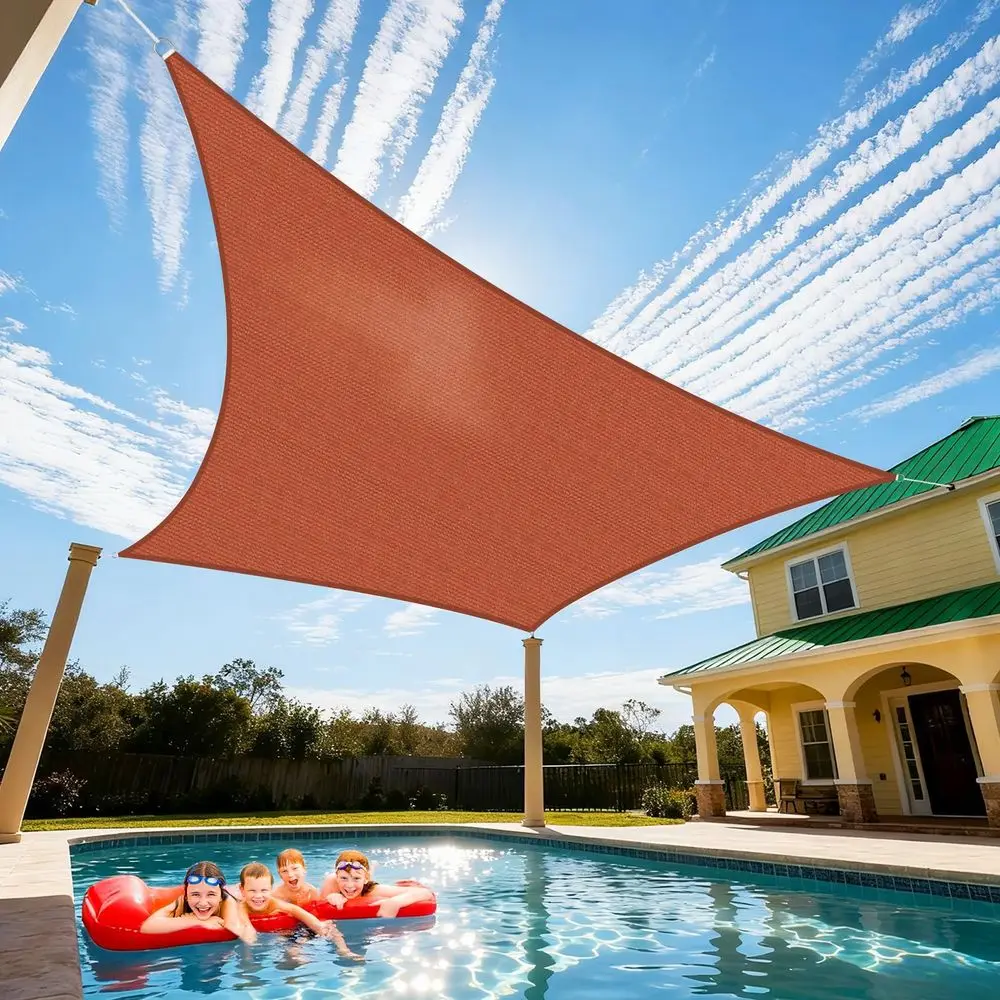 19X31 Rust Red Rectangle Sun Shade Sail, Curved Edged, Commercial Grade 185GSM HDPE UV Permeable Shade Cloth for Deck, Patio, a
19X31 Rust Red Rectangle Sun Shade Sail, Curved Edged, Commercial Grade 185GSM HDPE UV Permeable Shade Cloth for Deck, Patio, a