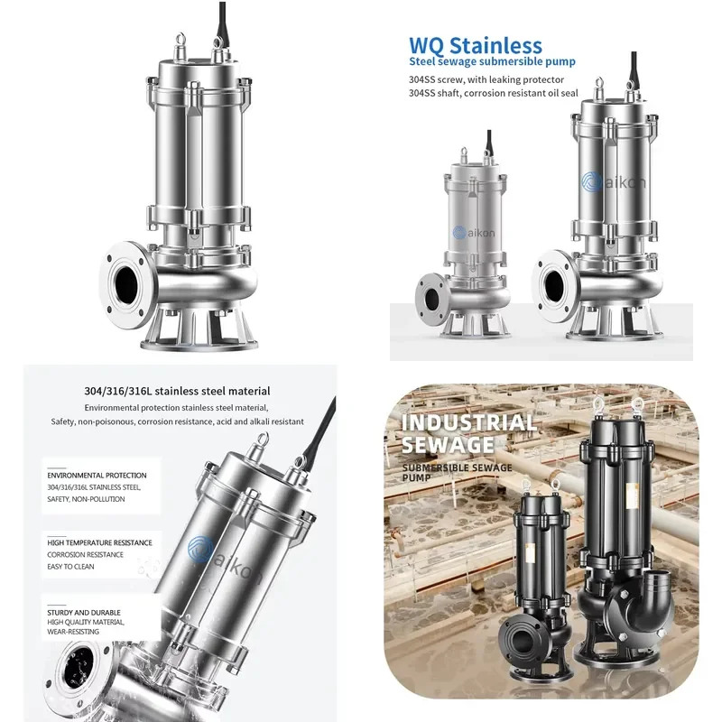 Aikon Premium Heavy-Duty Industrial Centrifugal Sewage Pump SS304 60Hz Submersible Pump Durable for Industrial Use
Aikon Premium Heavy-Duty Industrial Centrifugal Sewage Pump SS304 60Hz Submersible Pump Durable for Industrial Use