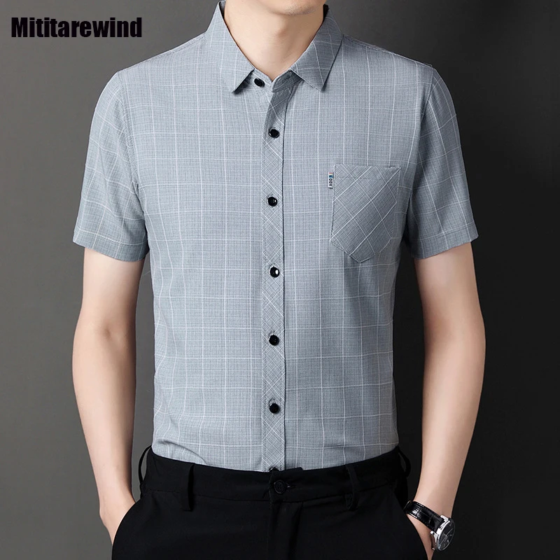 Summer Men's Shirts Business Casual Slim Shirts 4XL Lapel Collar Short Sleeve Plaid Shirt with Pocket Youth Fashion Men Clothing
Summer Men's Shirts Business Casual Slim Shirts 4XL Lapel Collar Short Sleeve Plaid Shirt with Pocket Youth Fashion Men Clothing