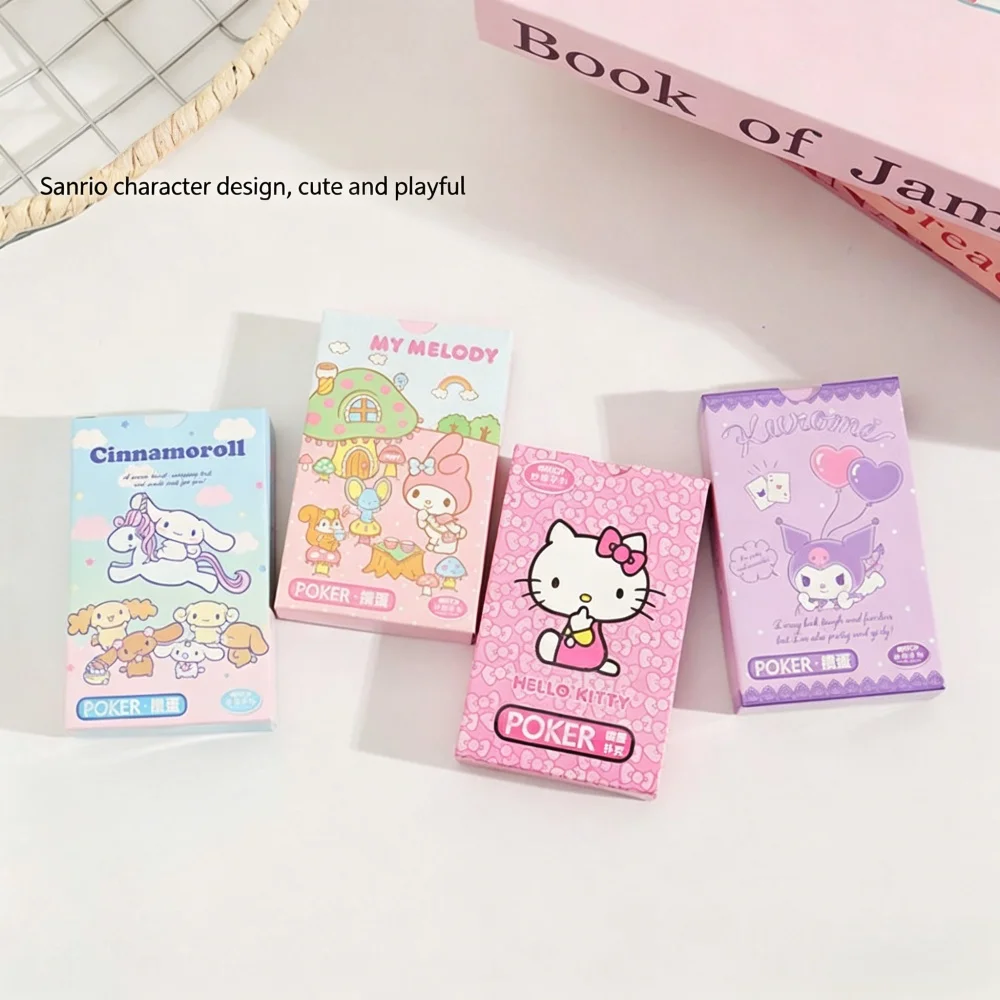 Genuine 54Pcs/Box Sanrio Hello Kitty Cartoon Playing Cards Kuromi My Melody Cinnamoroll Poker Cards for Party Game Collection
Genuine 54Pcs/Box Sanrio Hello Kitty Cartoon Playing Cards Kuromi My Melody Cinnamoroll Poker Cards for Party Game Collection
