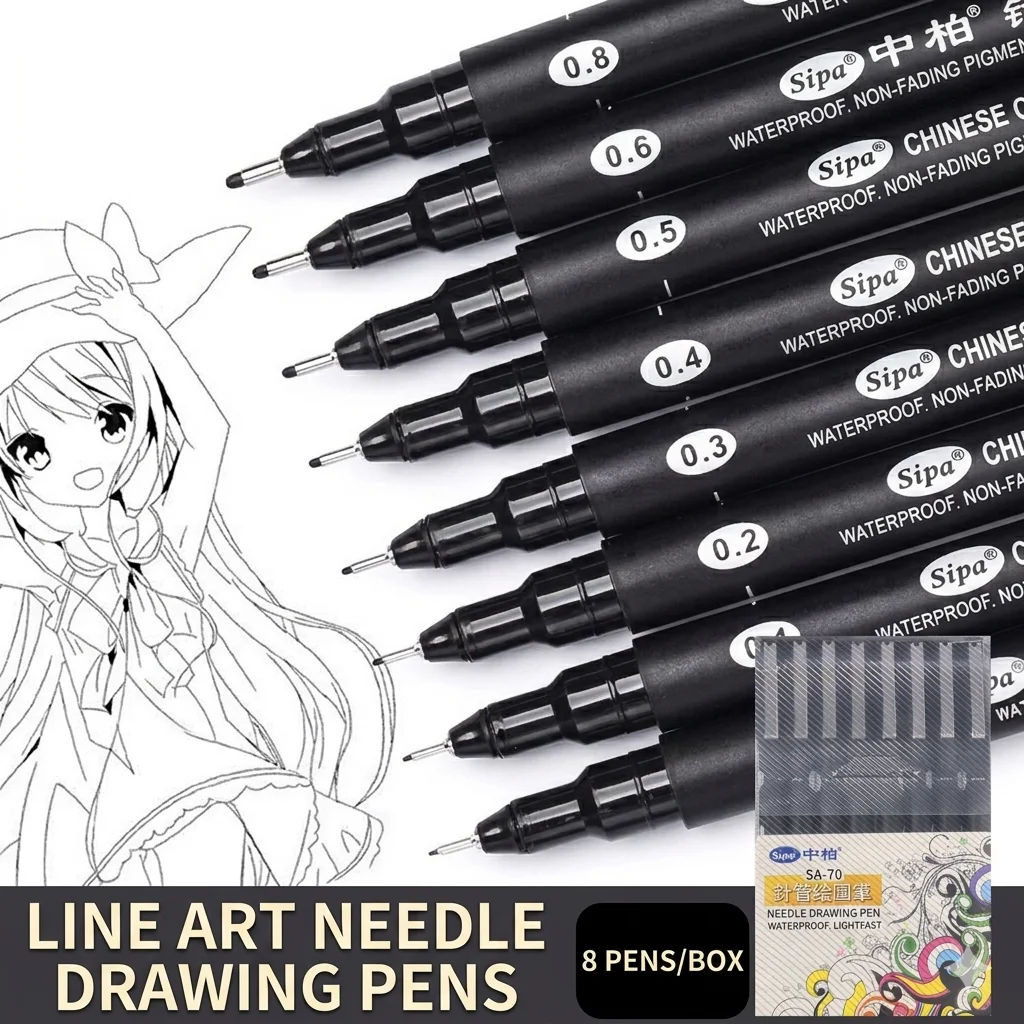 8 Pack Waterproof Fine Point Drawing Pens, Quick Dry, No Bleed, for Sketching, Cartoon & Journaling
8 Pack Waterproof Fine Point Drawing Pens, Quick Dry, No Bleed, for Sketching, Cartoon & Journaling