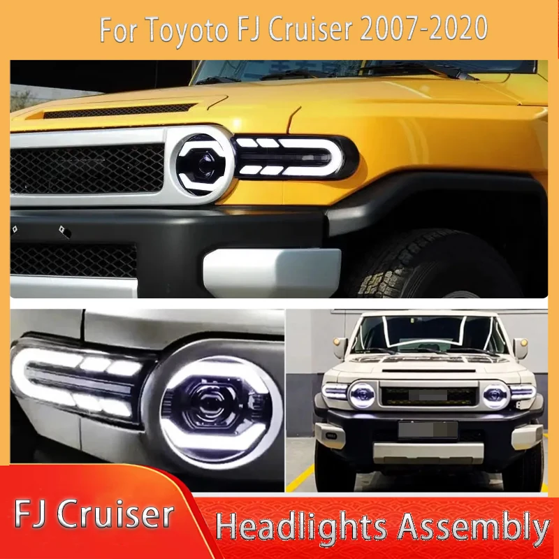 Фара для Toyota LAND CRUISER FJ, светодиодная фара 2007-20, фары Sienna DRL, указатель поворота, дальний свет, автомобильные аксессуары 
Фара для Toyota LAND CRUISER FJ, светодиодная фара 2007-20, фары Sienna DRL, указатель поворота, дальний свет, автомобильные аксессуары