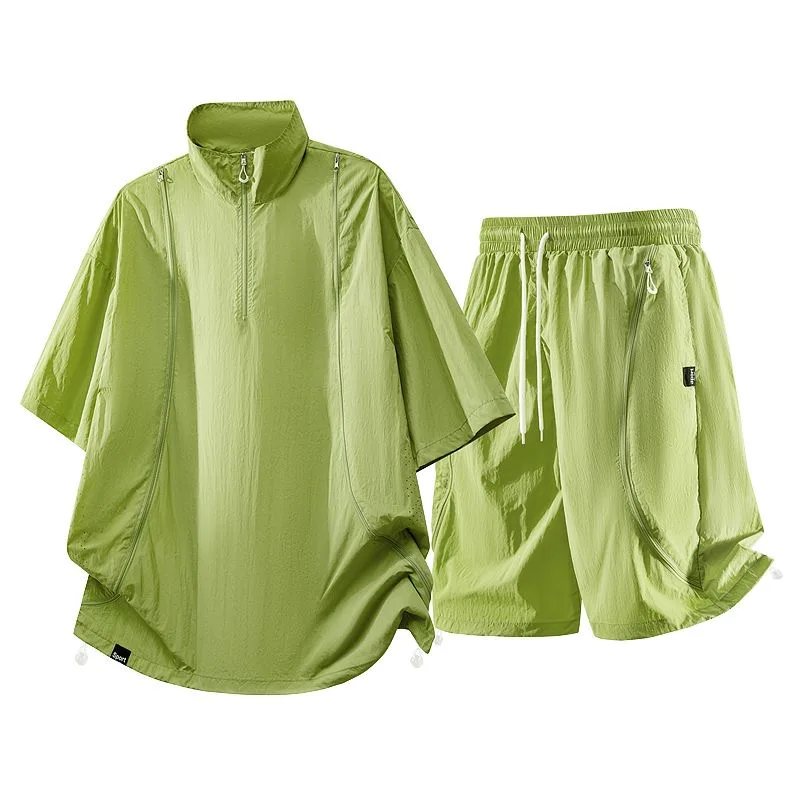 Summer New Fashion Trendy Fitness Running Breathable Short Sleeve T-shirt Set Men's Casual Loose Sport Plus Size Two-Piece Set
Summer New Fashion Trendy Fitness Running Breathable Short Sleeve T-shirt Set Men's Casual Loose Sport Plus Size Two-Piece Set