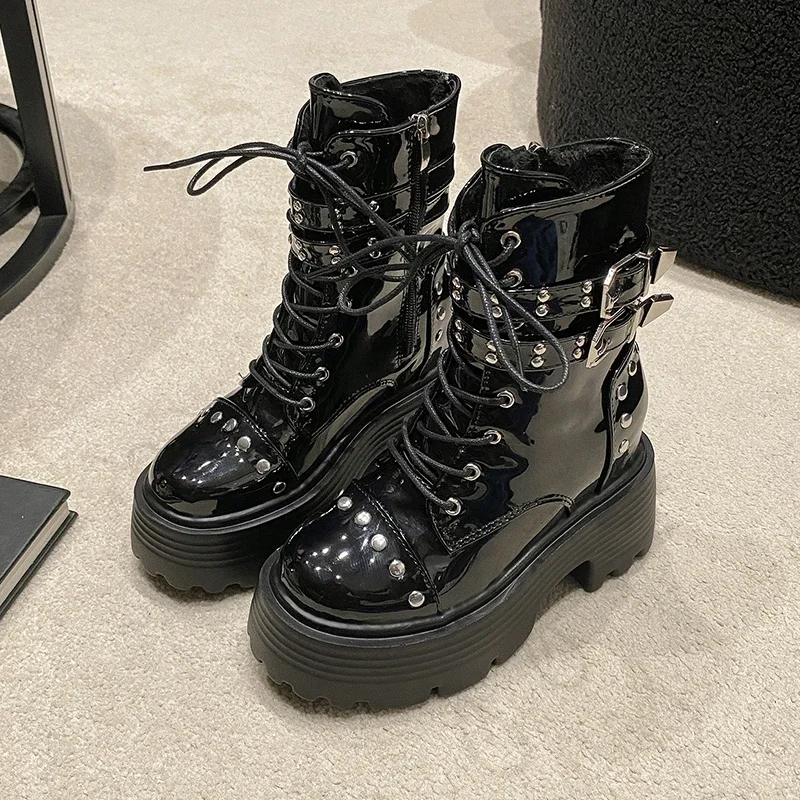 Women's High Platform Motorcycles Boots Winter 10CM Heels Warm Fur Ankle Boots Female Chunky Sneakers Autumn Leather Shoes Woman
Women's High Platform Motorcycles Boots Winter 10CM Heels Warm Fur Ankle Boots Female Chunky Sneakers Autumn Leather Shoes Woman