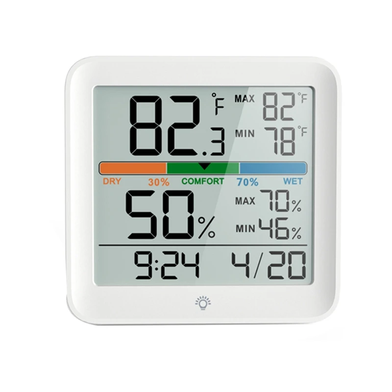 Retail Temperature Humidity Sensor Clock Backlight Digital Temperature Monitor Home Life High-Precision Sensor For Home
Retail Temperature Humidity Sensor Clock Backlight Digital Temperature Monitor Home Life High-Precision Sensor For Home