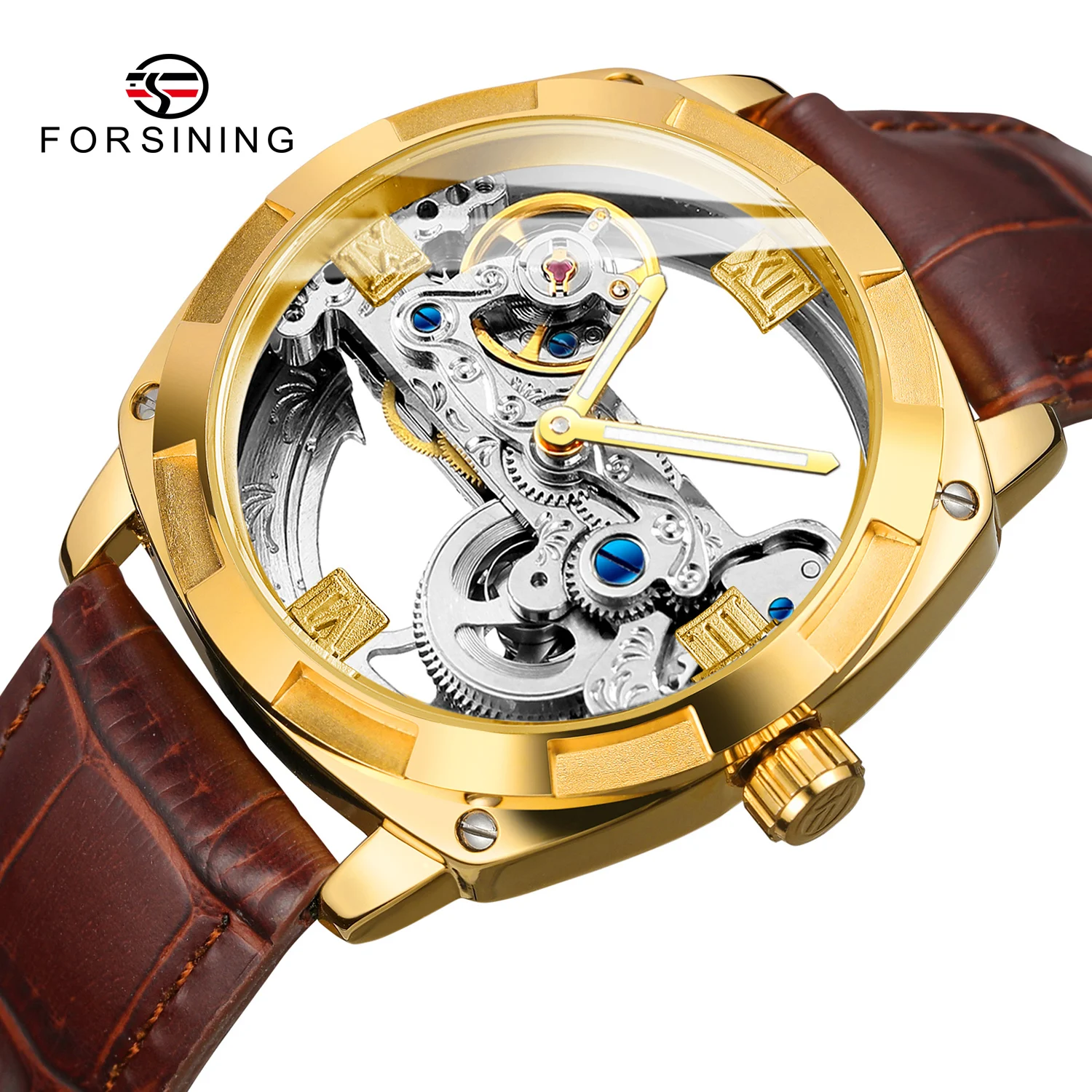 FORSINING Luxury Transparent Man Watches Automatic Mechanical Carved Movement Waterproof Luminous Genuine Leather Classic Clock
FORSINING Luxury Transparent Man Watches Automatic Mechanical Carved Movement Waterproof Luminous Genuine Leather Classic Clock