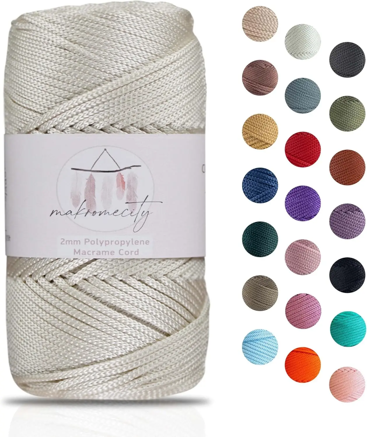 2mm Polyester Macrame Cord 125 Yards, Soft Heat-Fusible Rope for Wall Hangings, Bags, Crafts
2mm Polyester Macrame Cord 125 Yards, Soft Heat-Fusible Rope for Wall Hangings, Bags, Crafts