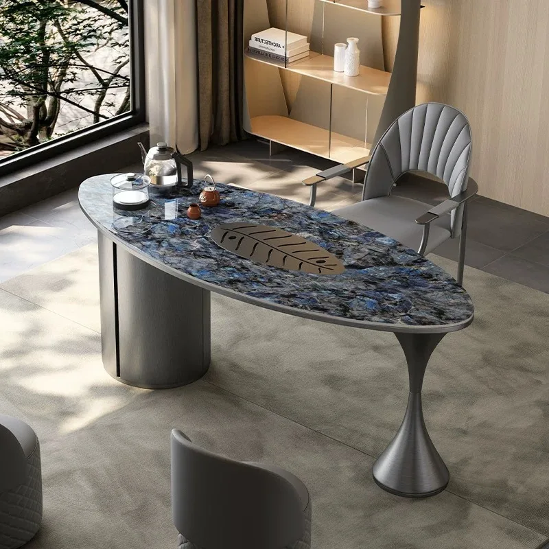 Light luxury rock slab tea table tea table and chair combination, simple modern set, household coffee table Kung Fu
Light luxury rock slab tea table tea table and chair combination, simple modern set, household coffee table Kung Fu