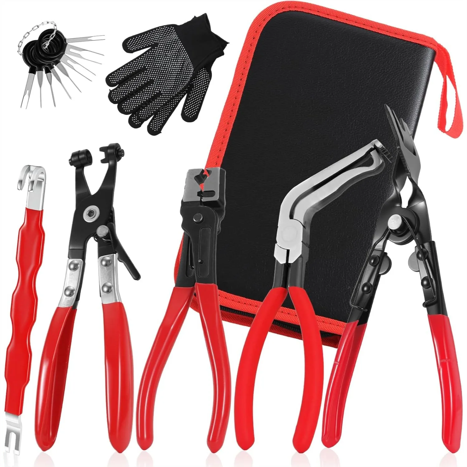 7PCS Electrical Disconnect Pliers Set, Connector Removal Tool Kit for Cars Trucks SUVs with Storage Bag & Gloves
7PCS Electrical Disconnect Pliers Set, Connector Removal Tool Kit for Cars Trucks SUVs with Storage Bag & Gloves