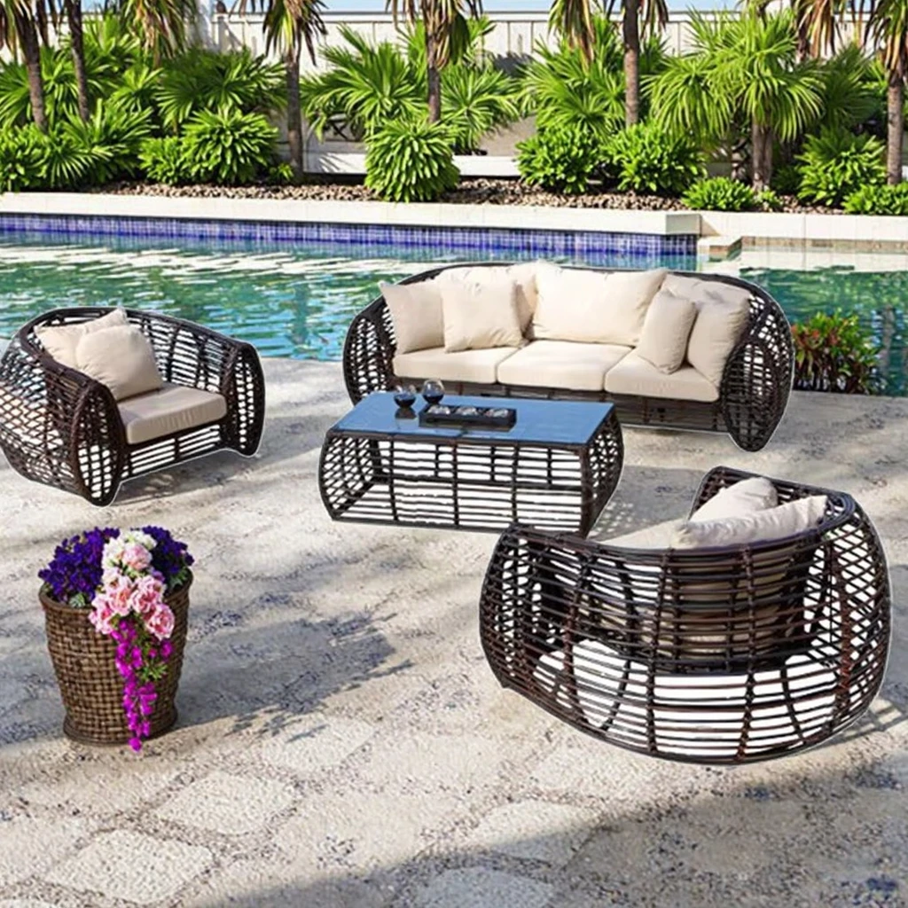 Modern Durable Wicker Outdoor Furniture Brown Rattan Comfortable Waterproof Garden Sofa Set for Hotel with Aluminum Frame
Modern Durable Wicker Outdoor Furniture Brown Rattan Comfortable Waterproof Garden Sofa Set for Hotel with Aluminum Frame