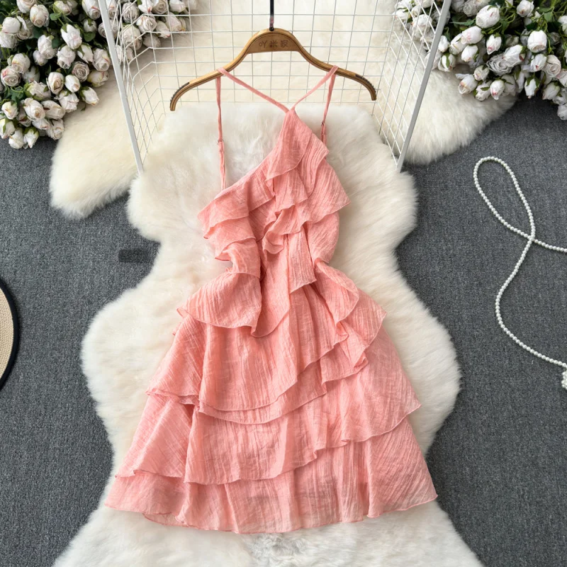 2025Hot-Selling Summer French Style Gentle Sweet Halter Neck Backless Waist Slimming SleevelessaCake-shaped Chiffon Dress 
2025Hot-Selling Summer French Style Gentle Sweet Halter Neck Backless Waist Slimming SleevelessaCake-shaped Chiffon Dress